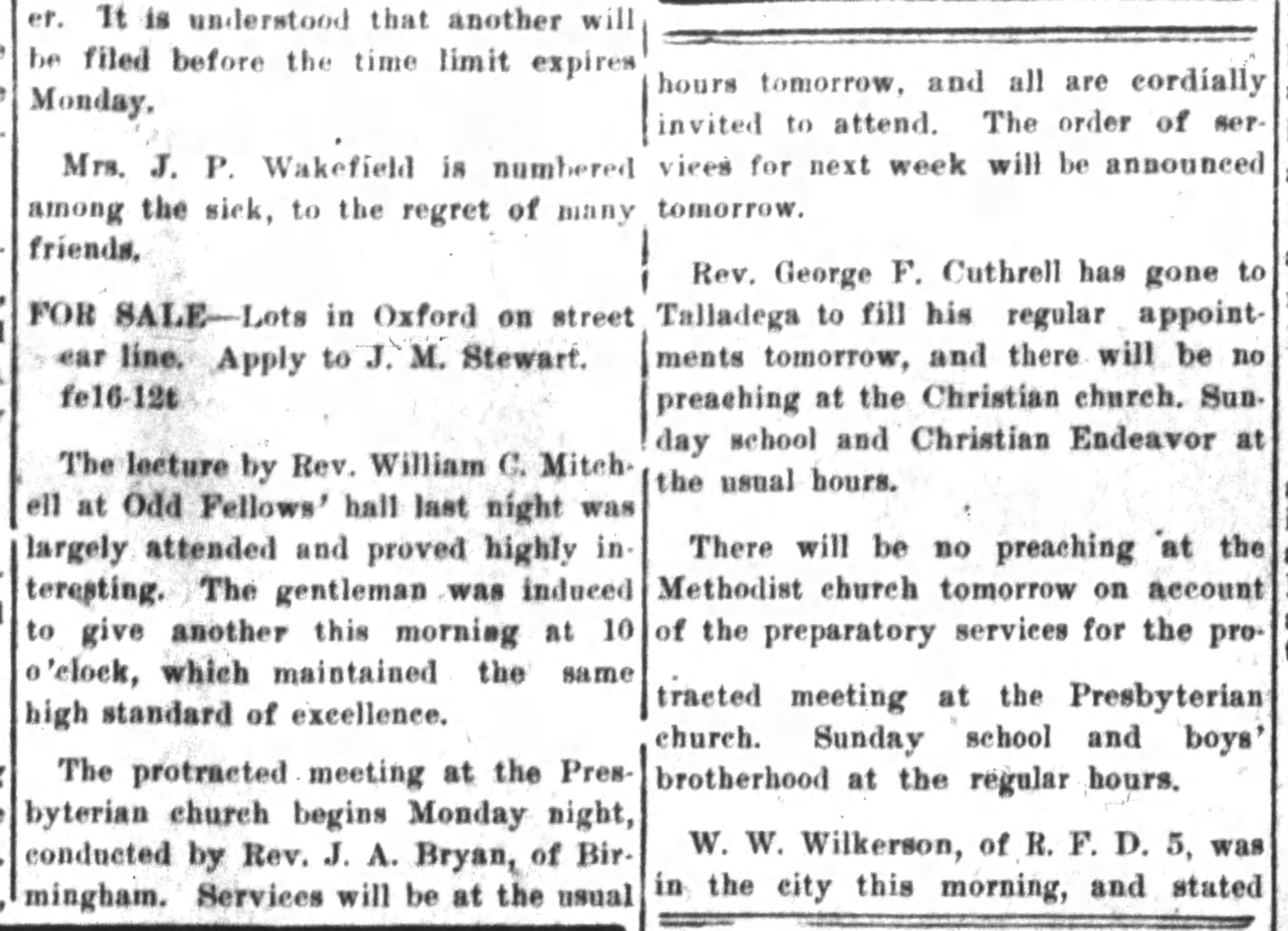 Revival Services Announced